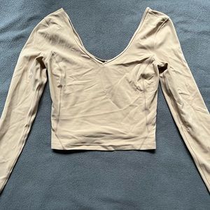 Lululemon tan long sleeved shirt size 4
